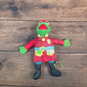 Jim Henson Muppet Babies Kermit the Frog Fireman Dress Me Plush Toy Green Good